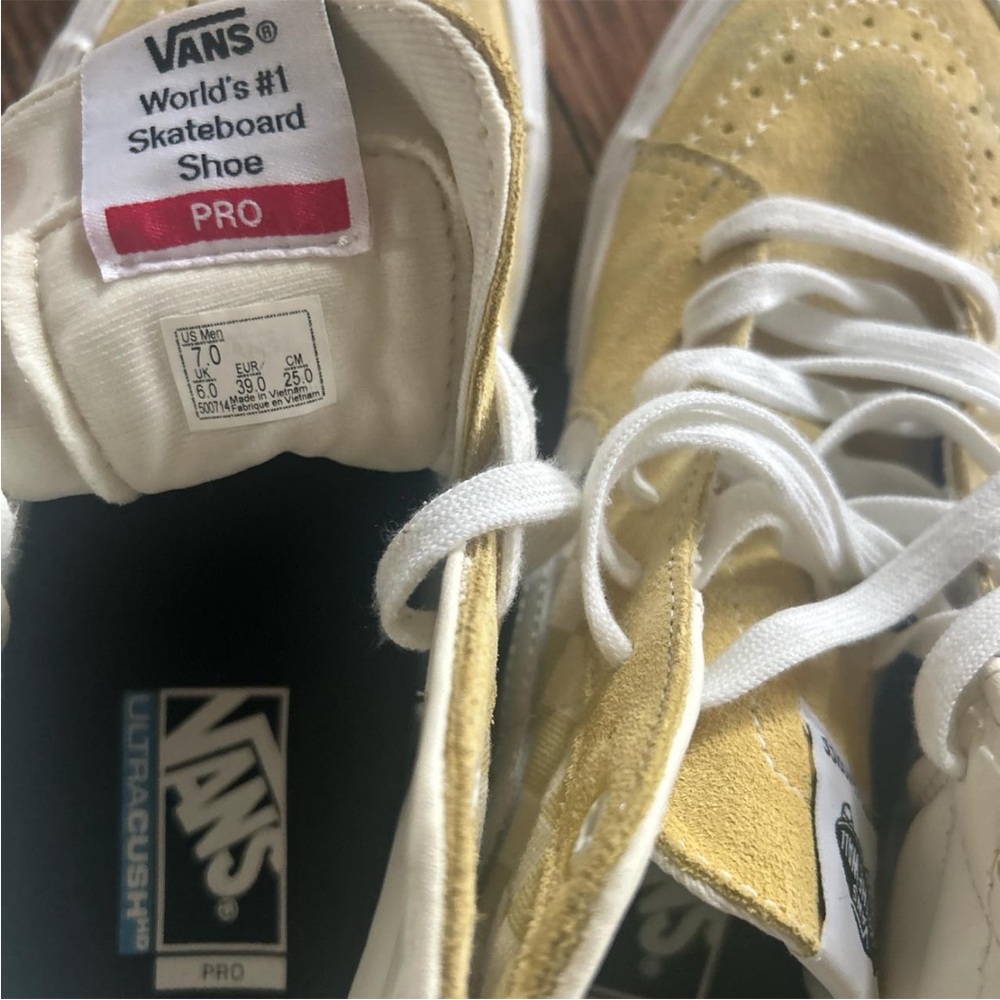Vans Pro Yellow and White High-Tops - Picture 2 of 4